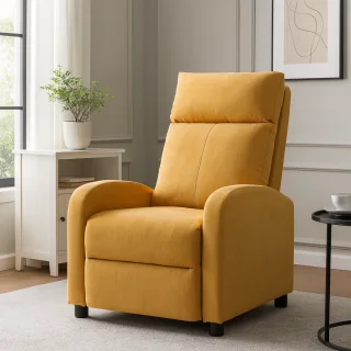 Fotoliu Recliner Premium, Confort Maxim, Design Elegant, Galben - imagine 2