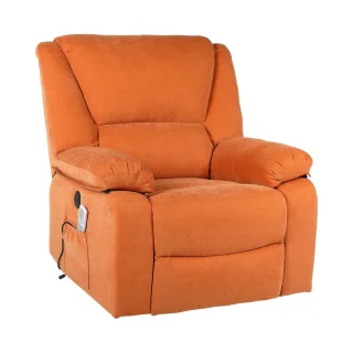 Fotoliu cu Masaj și Încălzire, Recliner Electric, Portocaliu