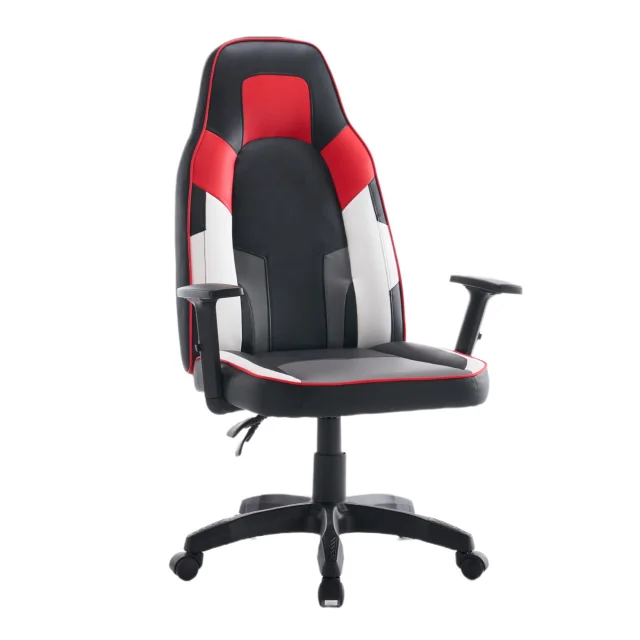 Scaun de gaming Negru-Rosu-Alb