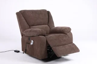 Fotoliu cu Masaj și Încălzire, Recliner Electric, Maro - imagine 15